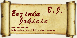 Božinka Jokičić vizit kartica